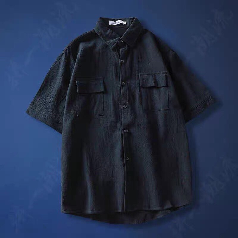 Áo đũi nam cộc tay cổ bẻ, áo sơ mi đũi túi hộp - STARSKY SM33 | BigBuy360 - bigbuy360.vn