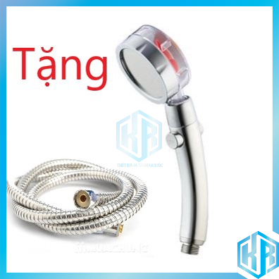 Tay sen tắm tăng áp bằng nhựa ABS có quat sau thân phun tia nước hình tháp tặng kèm dây inox 304 - QM071