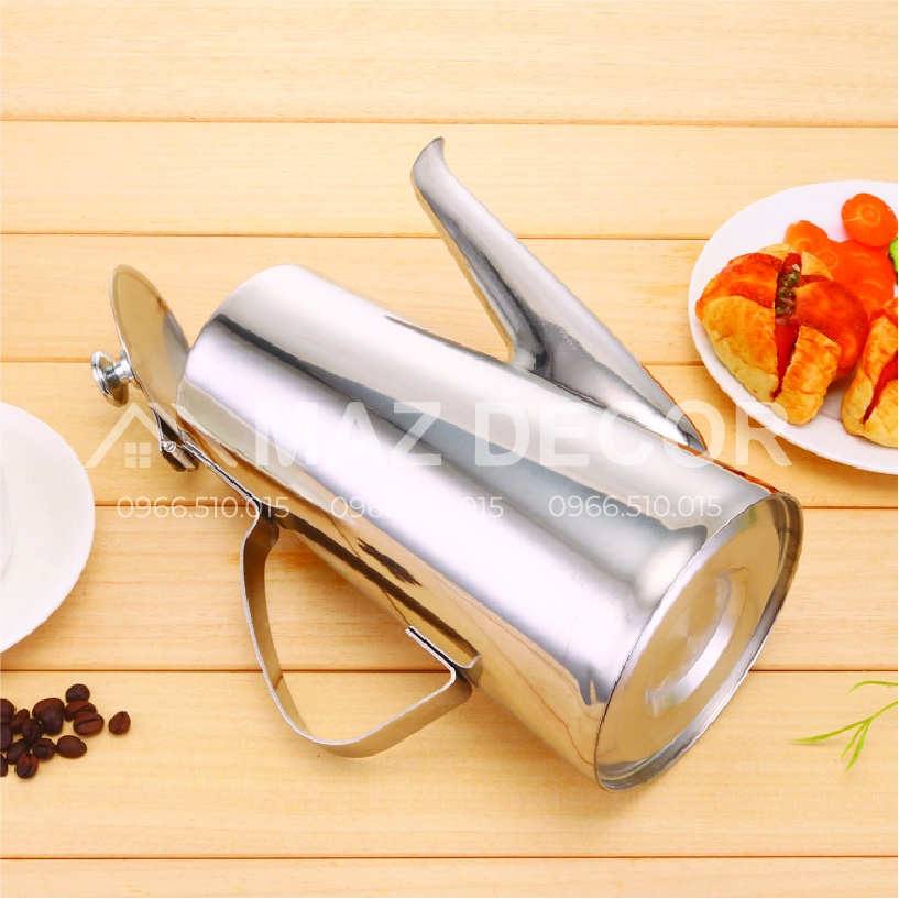 Giá sỉ tại xưởng Bình Ca đựng rót vòi dài cổ ngỗng pha trà cà phê đựng nước lọc 2 lít dày dặn sáng bóng