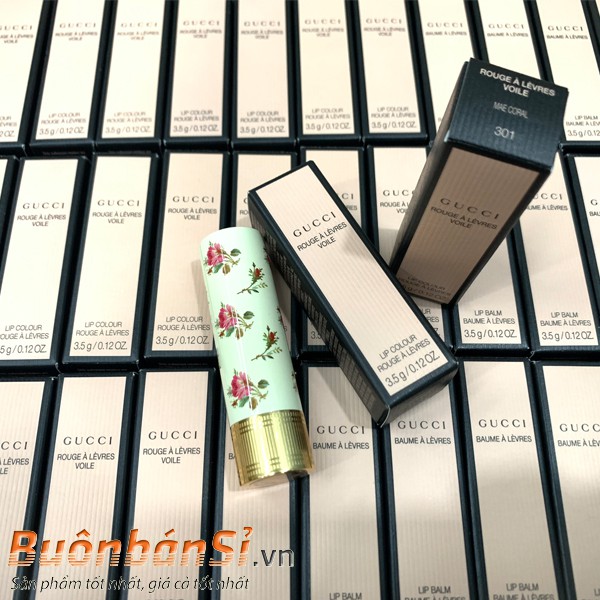 Son Gucci Rouge À Lèvres Satin Lipstick 301 Mae Coral 3.5gr - Hồng San Hô