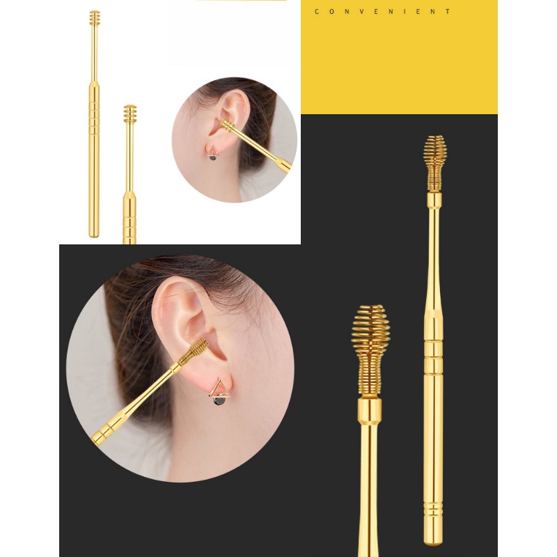 Bộ lấy ráy tai, bộ ngoáy tai, dụng cụ lấy ráy tai 6 món Tặng kèm túi đựng da treo chìa khóa sang trọng