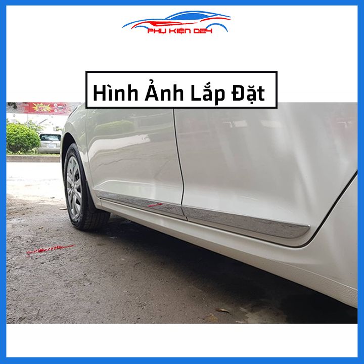 Bộ ốp nẹp sườn Accent 2018-2019-2020 mạ crom bản to trang trí làm đẹp xe