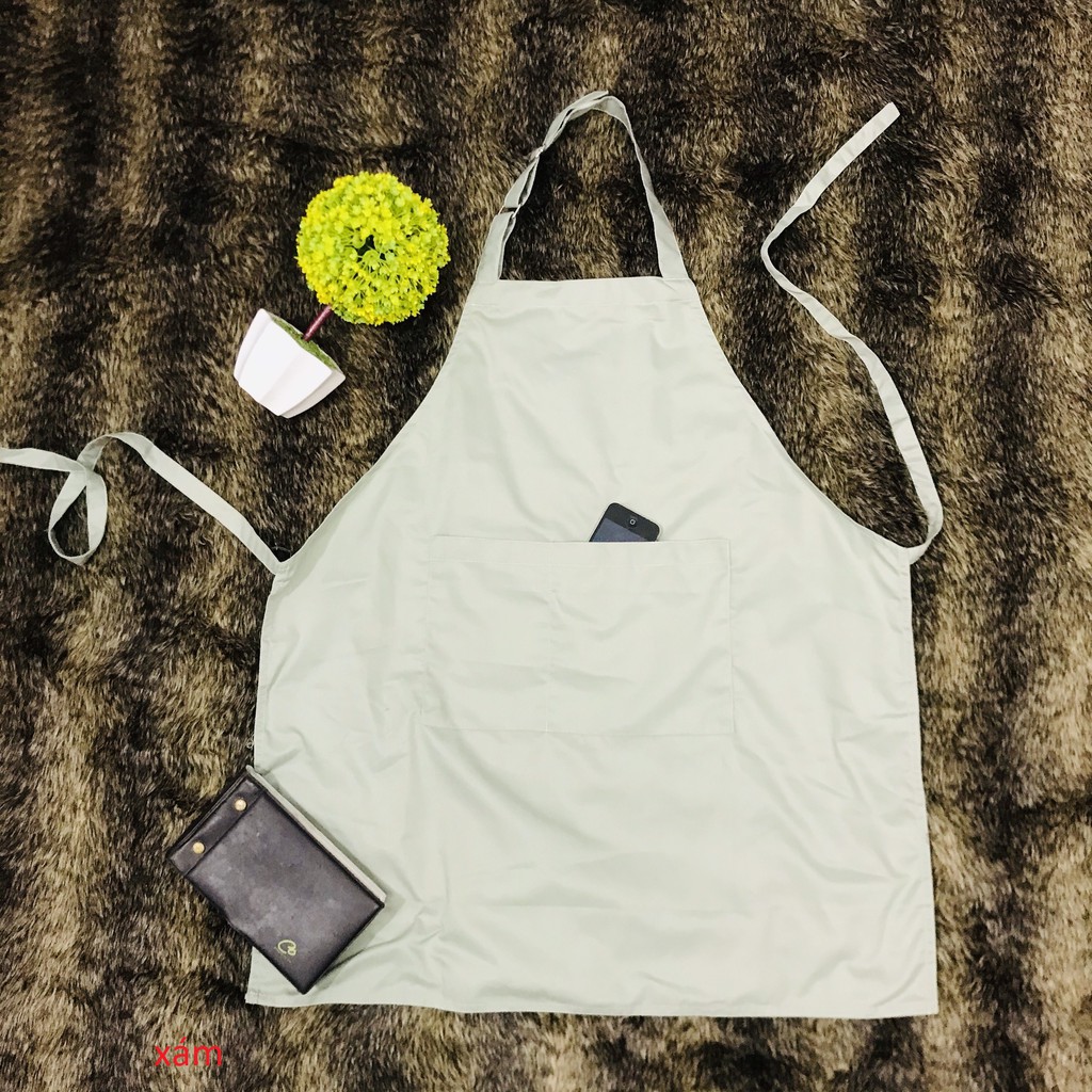 Tạp dề yếm- đủ màu, đen, nâu, đỏ đô, xanh đen, xanh két, Kaki Cotton Hàn Quốc,unisex, chất đẹp, may tinh xảo