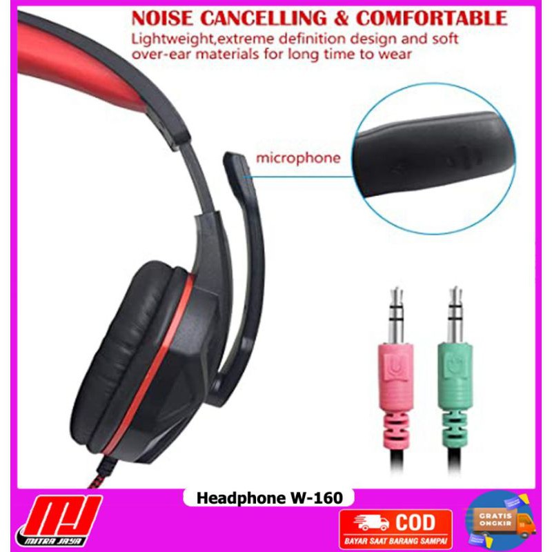 Tai Nghe Gaming W160 Có Dây Cho PS4 XBOX PC Notebook | BigBuy360 - bigbuy360.vn