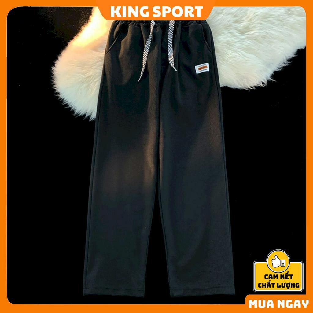 Quần dài ống rộng suông nam nữ unisex oversize vải cotton tổ ong KING SPORT Quần baggy form rộng hàn quốc dày dặn QN04