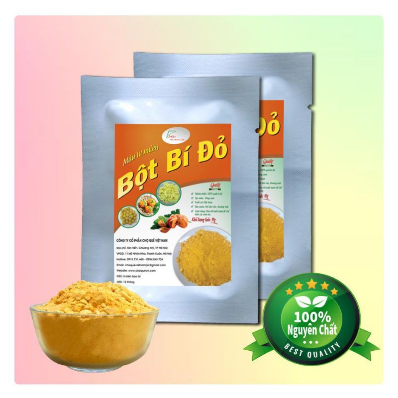 Bột tạo màu tự nhiên 50g(bột gấc/dành dành/lá gai/củ dền/lá nếp-lá dứa/lá cẩm tím/khoai lang tím/bí đỏ