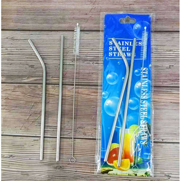 Bộ ống hút inox ba món tiện dụng