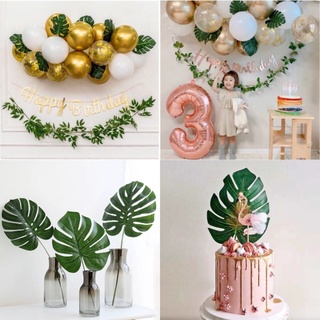 Lá rùa decor trang trí nội thất, bánh kem, nền trang trí sinh nhật, lá trầu bà Nam Mỹ