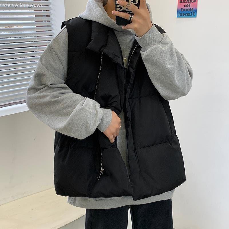 Áo khoác phao không tay cổ đứng phong cách Hồng Kông thời trang mùa thu cho nam