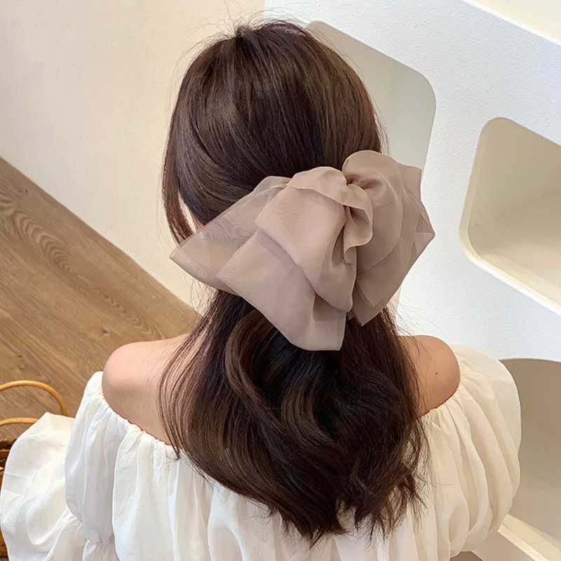 Kẹp Tóc Hình Nơ Ruy Băng Thắt Nút Cỡ Lớn Phong Cách Hàn Quốc Thời Trang Cho Nữ