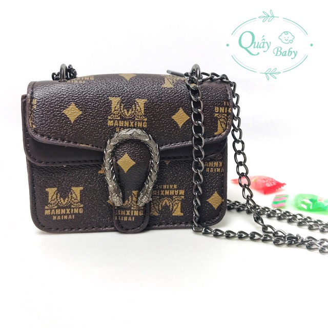 Túi chéo kiểu màu nâu cho bé gái