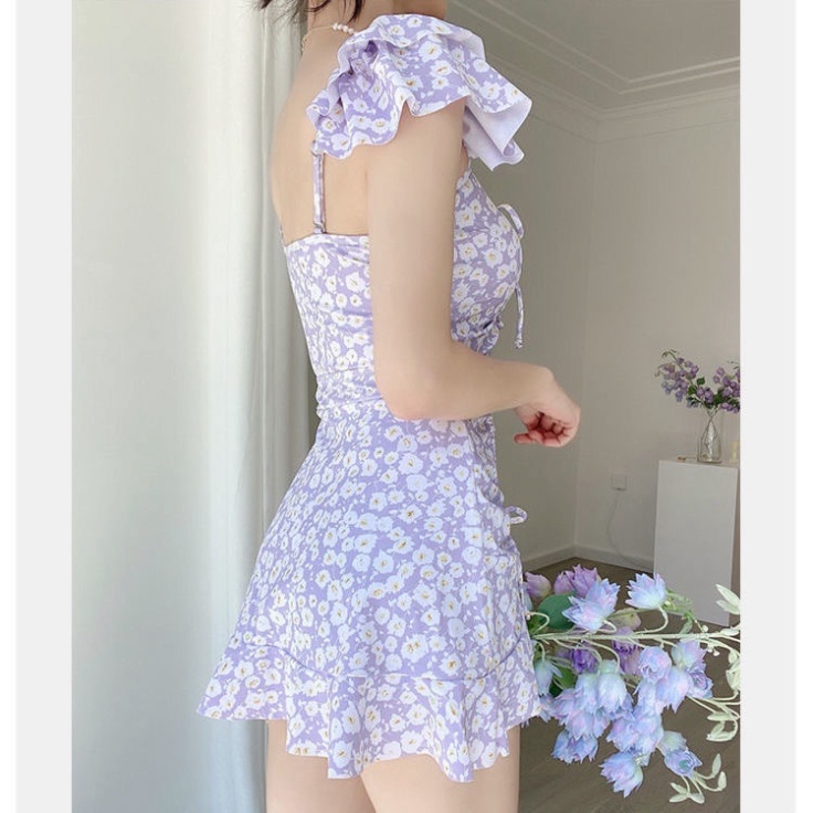 Bikini 1 mảnh liền thân váy kín đáo Hàn Quốc đẹp Quảng Châu nhiều màu che khuyết điểm 8315 DK3T102
