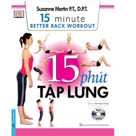 Sách - Sách Lò Xo - 15 Phút Tập Lưng (Kèm 1 DVD) - 8935086841792