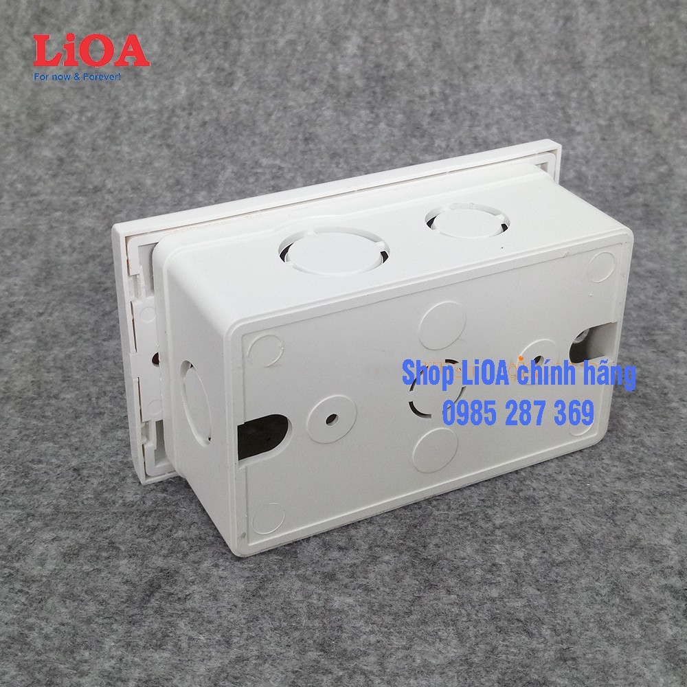 Combo ổ cắm điện đôi 2 chấu 16A 3520W + 2 công tắc điện LiOA - Âm tường