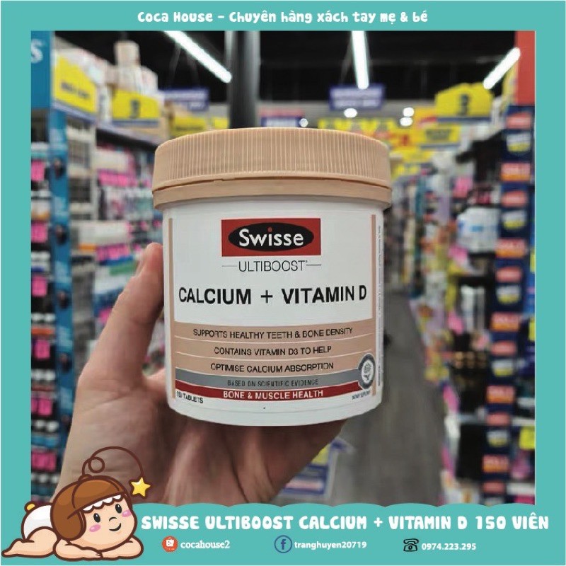 SWISSE CALCIUM + VITAMIN D 150 VIÊN ✅HOT DEAL, MUA SALE 50%✅ phát triển chiều cao, dòng hữu cơ