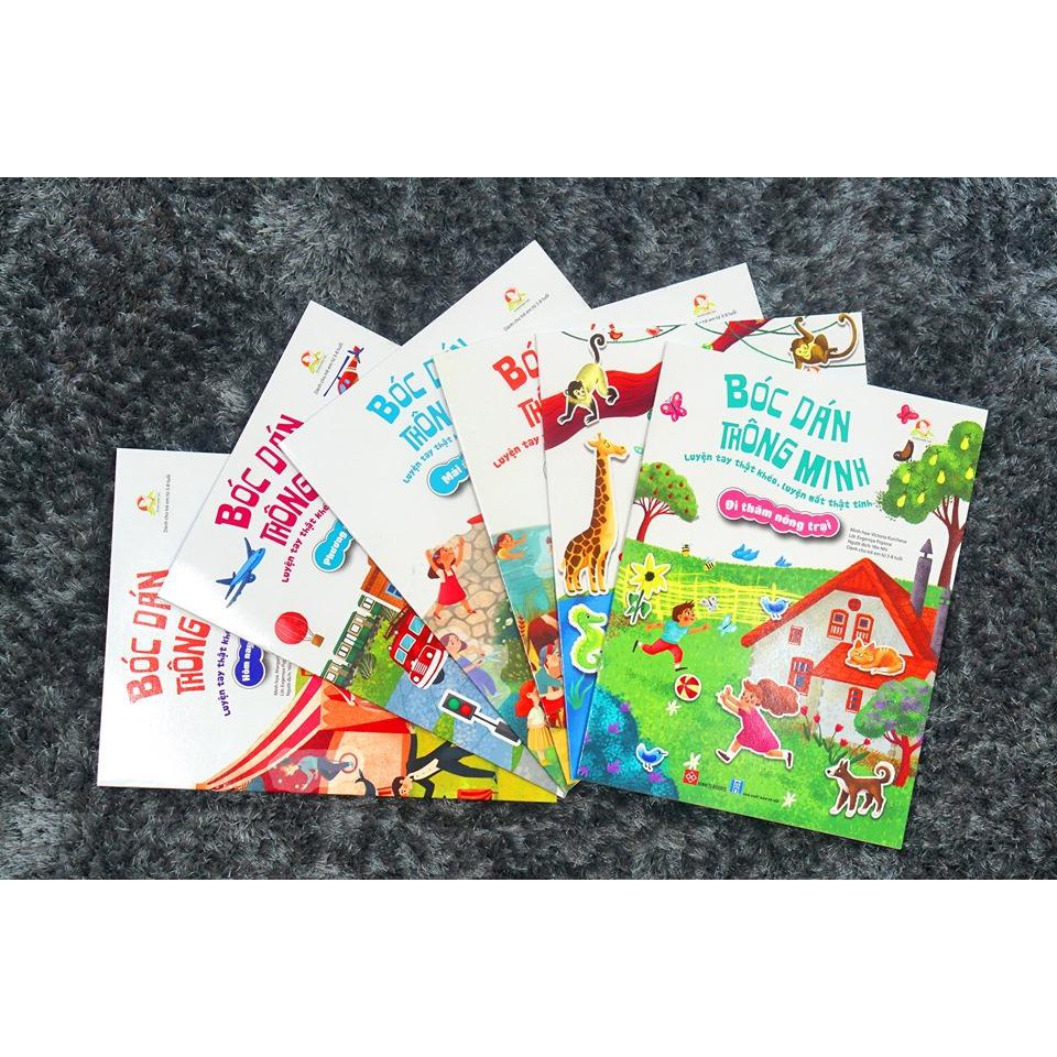 Sách - Bóc dán thông minh - Luyện tay thật khéo, luyện mắt thật tinh ( bộ 6 cuốn) | BigBuy360 - bigbuy360.vn