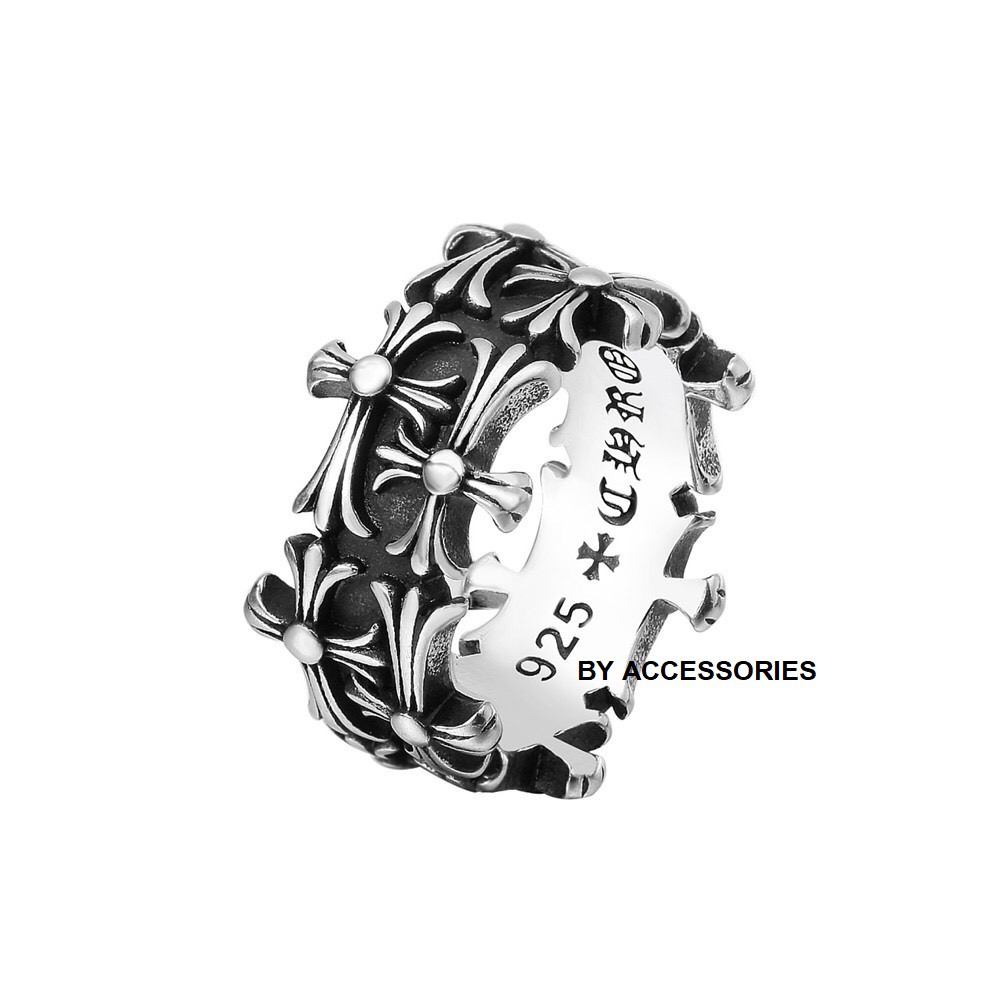 Nhẫn titan mảnh ghép Chrome hearts không gỉ MR201101