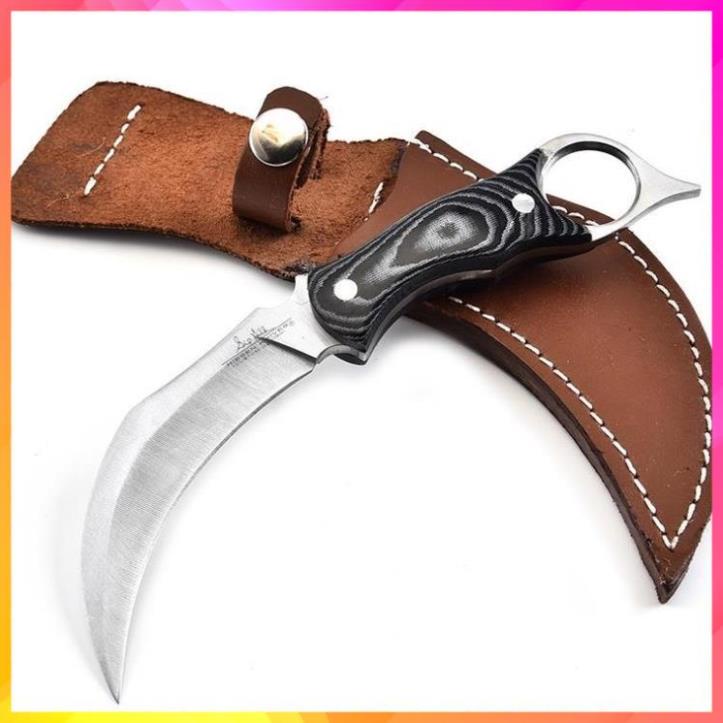 Dao karambit fox có bao da cao cấp, dao phượt gọt hoa quả tiện lợi
