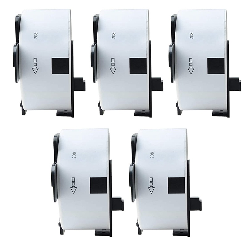 Bộ 5 Cuộn Nhãn Dán Nhiệt 38mmx90mm DK-11208 DK 11208 Cho Máy In Brother QL