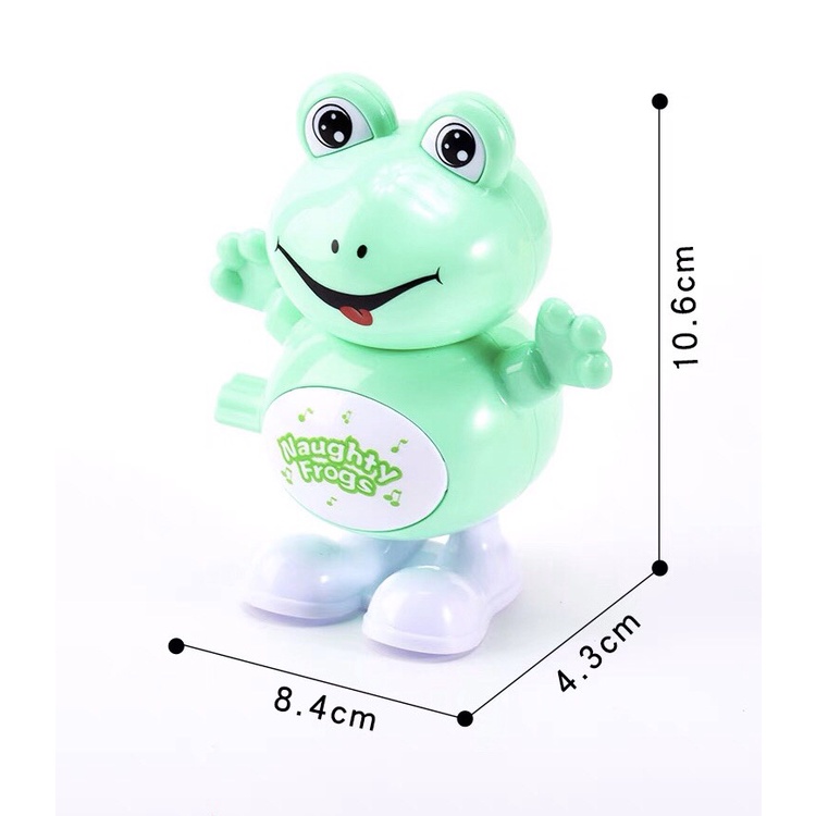 Đồ Chơi Cho Bé💗FREESHIP💗 Đồ Chơi Trẻ Em Ếch Con Chạy Cót Nhún Nhảy , Đầu Có Thể Xoay 360 Độ, Kích Thích Vận Động Cho Bé