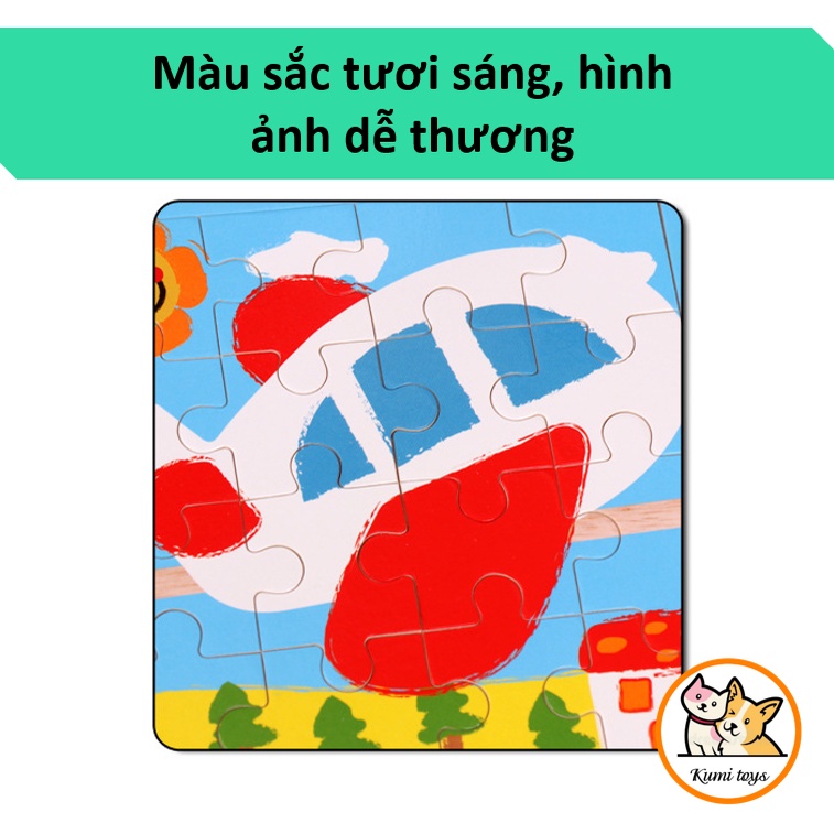 Đồ chơi xếp hình 16 miếng ghép cho bé thông minh Kumi toys