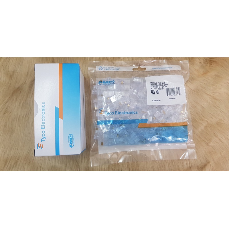 Hạt mạng RJ45 AMP - Xuyên Thấu hộp 100 hạt chất lượng cao giá rẻ ADOO