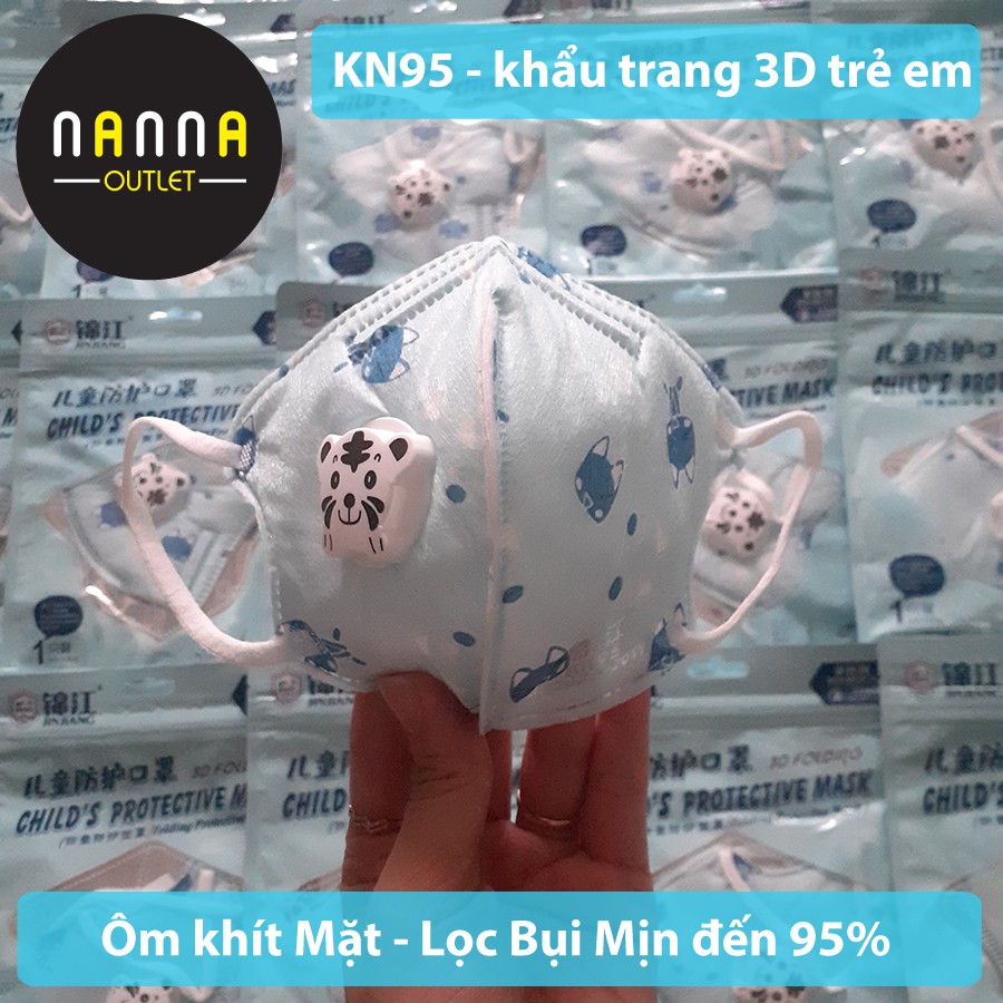 [CÓ VAN] Khẩu trang 3D lọc bụi mịn KN95 Trẻ 4 đến 12 tuổi