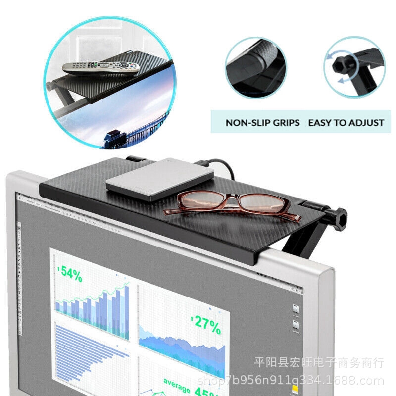 Kệ để đồ dùng gắn trên màn hình TV màu đen siêu bền tiện dụng