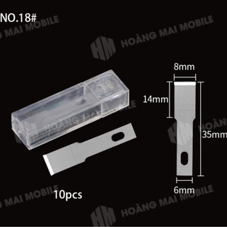 Lưỡi dao số 18 đầu bằng cạo keo, cậy lưng kính iP1 túi 10 chiếc