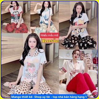 [Lụa MANGO IN THIẾT KẾ] Bộ ngủ lụa MANGO TNQD in 3D sang trọng freesize <58kg bộ pijama giá rẻ xinh