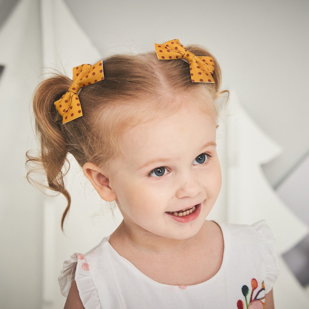 KIDSBOWS Set 4 Kẹp Tóc Nơ Họa Tiết Da Báo Thời Trang Cho Bé