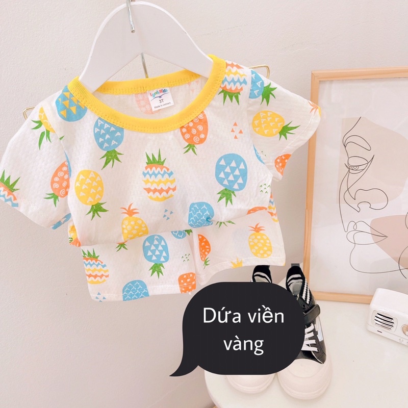 Bộ Cộc Tay Bé Trai, Bé Gái 8-15kg Chất Cotton Thông Hơi Thoáng Mát Hoạ Tiết Siêu Yêu - AN.KID