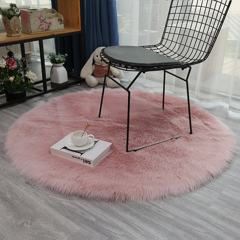Thảm Lông Lót Sàn Hình Tròn Phong Cách Hiện Đại