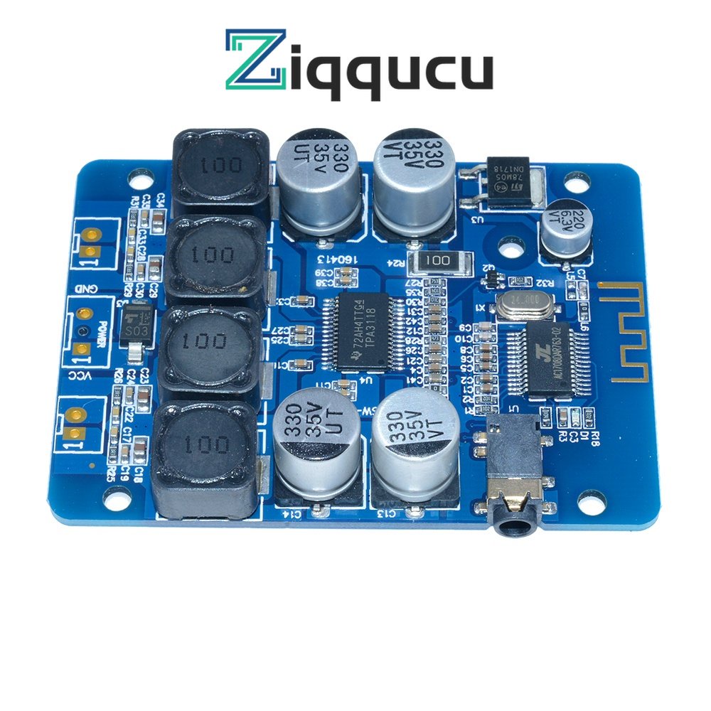 Bảng mạch khuếch đại âm thanh bluetooth kỹ thuật số ZIQQUCU TPA3118 30W + 30W 12v 24v MF chuyên dụng