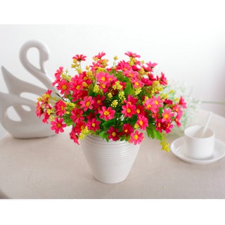 Hoa giả cúc nhí 7 cánh bằng lụa dùng trang trí văn phòng, nhà cửa - HG82