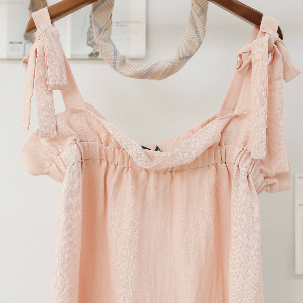 Áo 2 Dây Buộc Nơ Nữ MOMOCO Thiết Kế Nhún Ngực Cá Tính - M2059