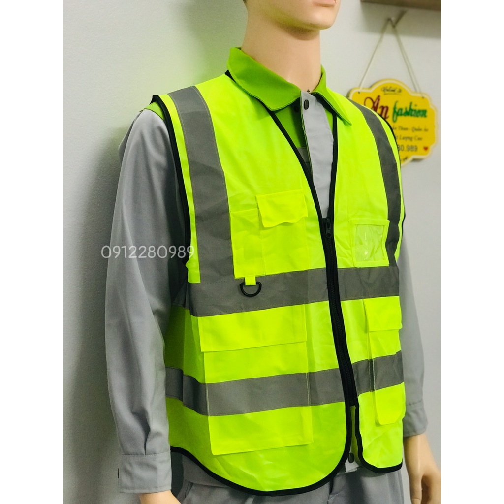 Áo ghi lê phản quang bảo hộ lao động _ Hình chụp thật