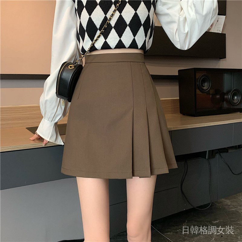 Chân váy ngắn chữ A xếp ly lệch tà có quần trong 2 màu hottrend