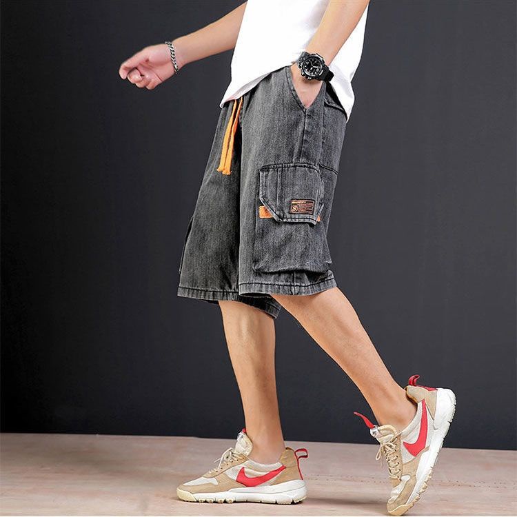 Quần short nam jean Bigsize Quần đùi dáng suông ngố túi hộp đen mùa hè Phong cách Hàn Quốc Thời Trang cao cấp đẹp