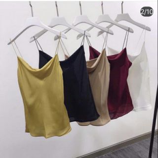 Áo phi 2 dây lụa cổ đổ