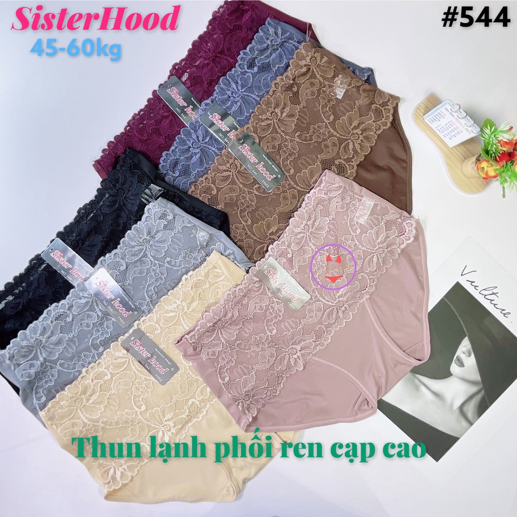 Quần lót Thái Lan SisterHood thun lạnh phối ren cạp cao ôm bụng