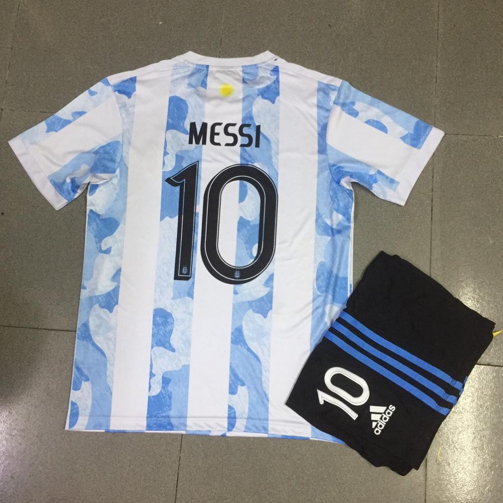 Bộ quần áo Bóng đá Ngôi sao Messi Argentina mới 2021-Áo đá banh đẹp  ༷