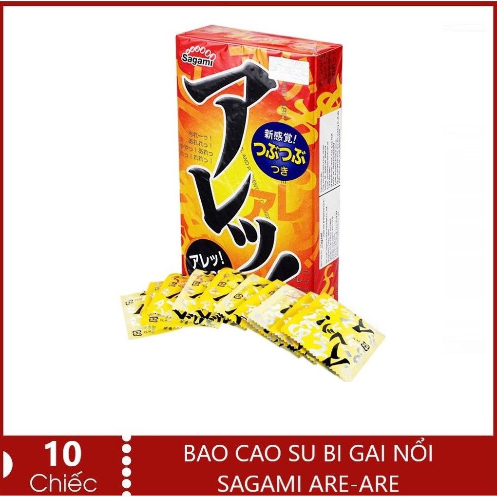 Bao Cao Su Gân Gai Siêu mỏng Sagami Are Are - hộp 10 chiếc