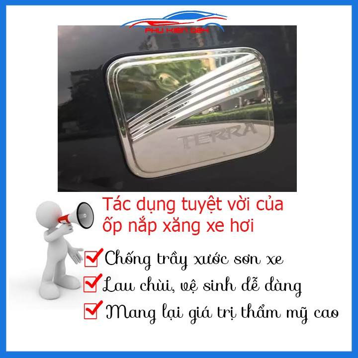 Ốp nắp bình xăng Terra 2018-2019-2020-2021-2022-2023 mạ crom chống trầy trang trí ô tô