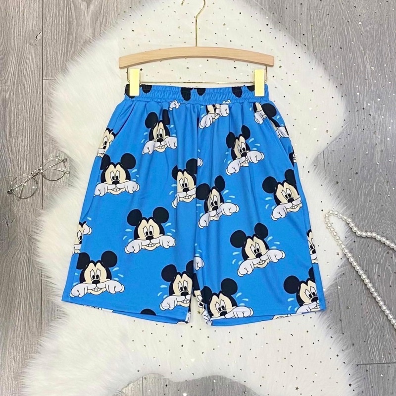 Quần Đùi Lưng Thun Hoạ Tiết Hoạt Hình Dễ Thương Ảnh Thật Shop Chụp