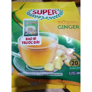 [Hộp 20gói x 20g]Trà gừng hòa tan Super 400g