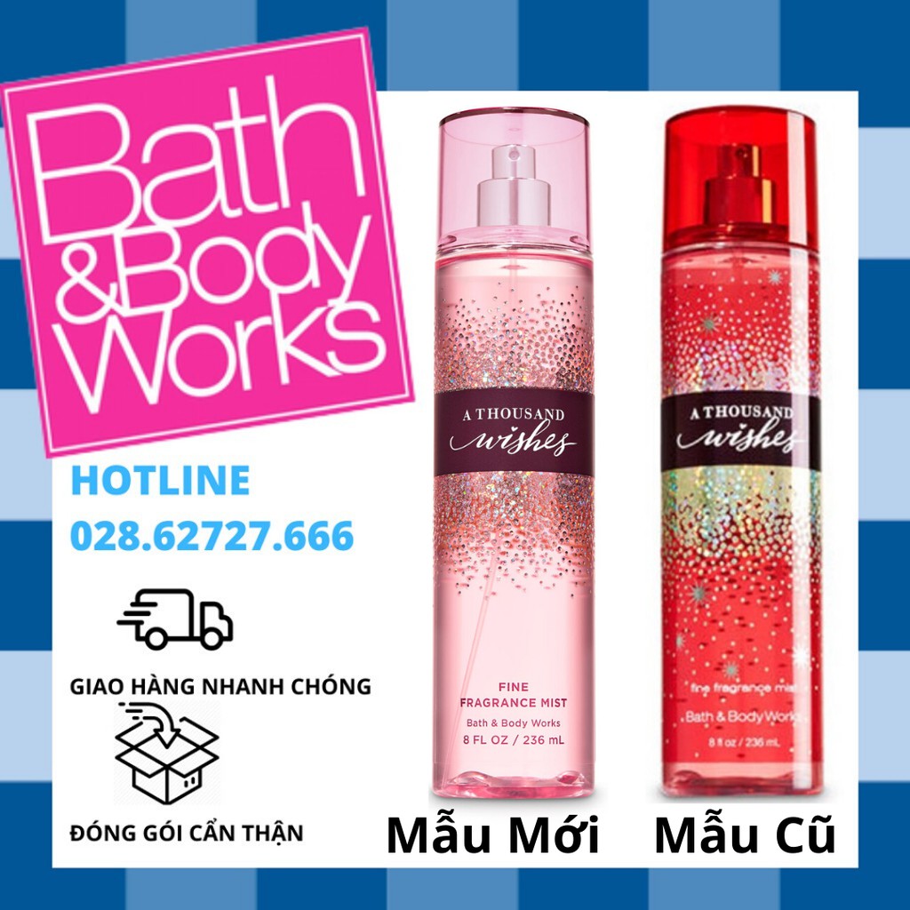 Xịt thơm toàn thân A Thousand Wishes Bath & Body Works Body Mist (236ml) | BigBuy360 - bigbuy360.vn