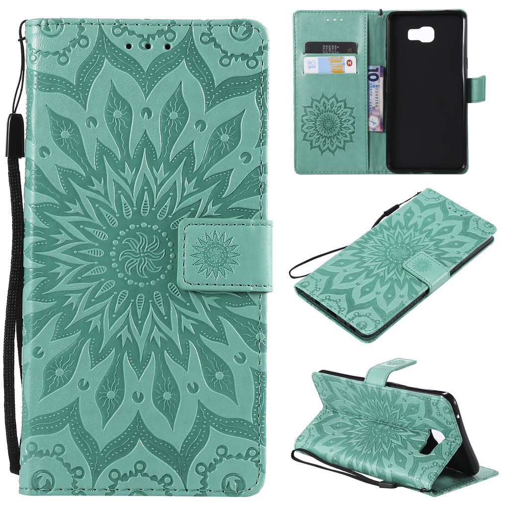 Bao da điện thoại dập nổi họa tiết hoa dành cho Samsung C9 Pro | BigBuy360 - bigbuy360.vn