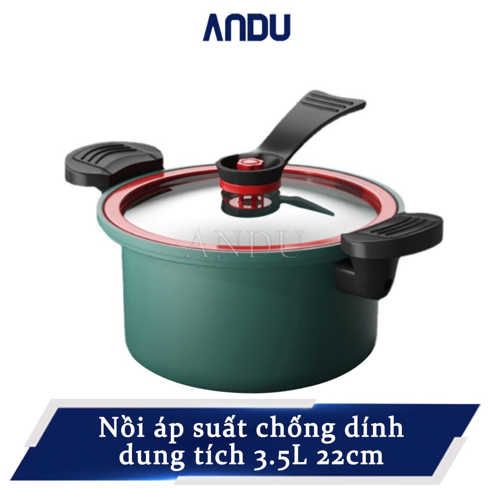 Nồi Hầm Chống Dính Dung Tích 3.5 Lít, Nồi Áp Suất Kiểu Dáng Hàn Quốc