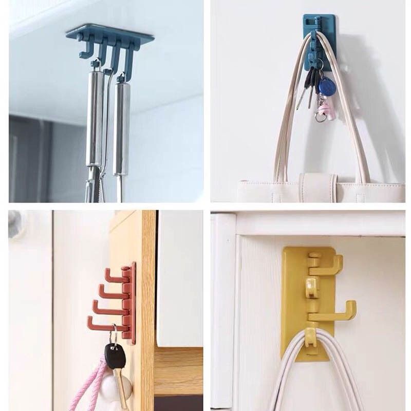 Móc Treo Đồ Dán Tường Đa Năng 4 Chấu Hình Cây Thông - Móc Treo Chìa Khóa, Vật Dụng, Quần Áo Thông minh